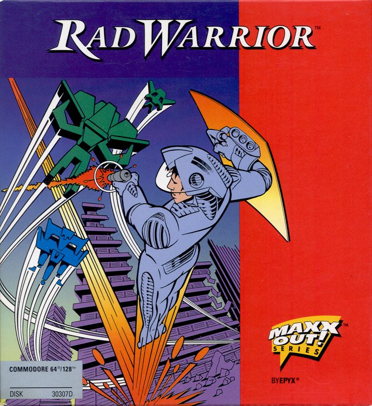 Rad Warrior box art for Commodore 64
